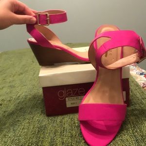 Hot Pink Wedge Sandals